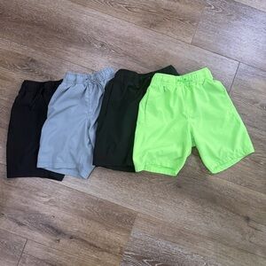 GapFit Boys Shorts Bundle - Black, Light Gray, Dark Gray, Neon Green size M